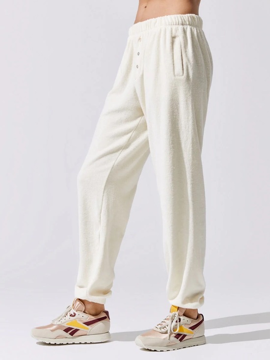 DONNI. Pants - Donni Terry Henley pant in cream